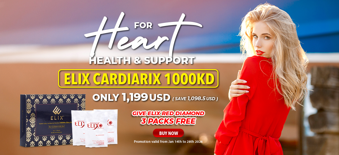 Elix Cardiarix 1000kD only 1199usd, give elix red diamond 3 packs free