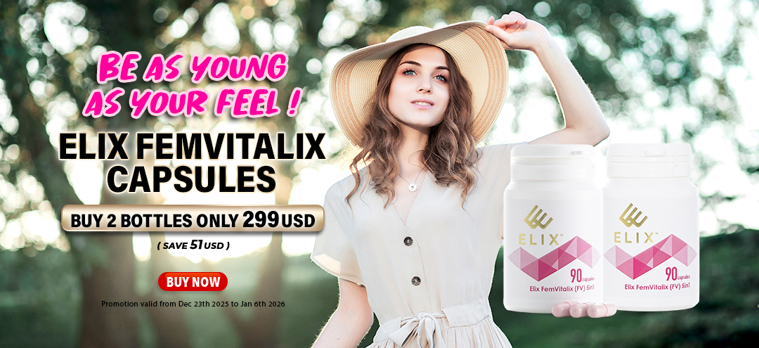 Elix FemVitalix Capsules Buy 2 bottles Only 299USD