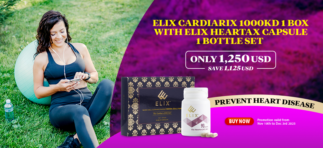 Elix Cardiarix 1000kD 1 box with Elix Heartax Capsule Set Only 1350USD